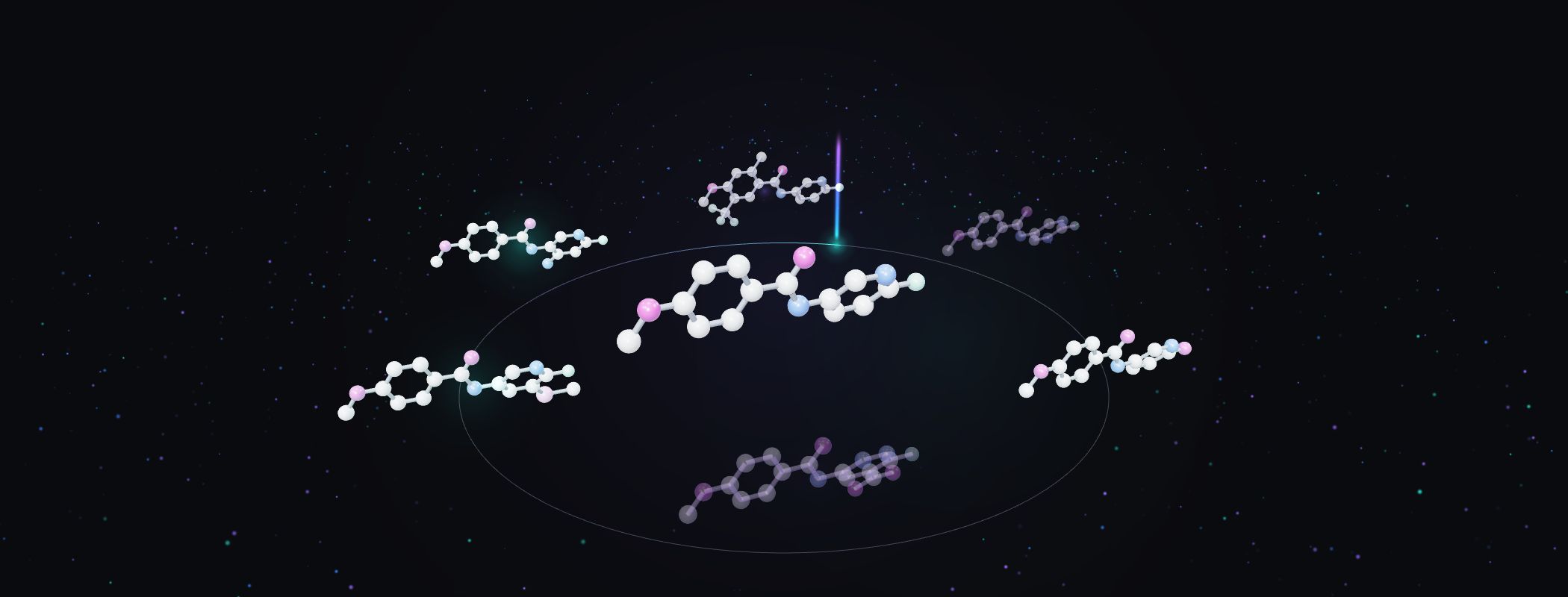 The loop: Realm proposes versions of the current best molecule, each one is made and tested, every result joins the dataset and the best becomes the next starting point